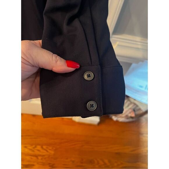 J. Jill Deep Navy Heavy Knit Tab Sleeve Button Down Tunic Top sz L NWOT - Picture 5 of 7